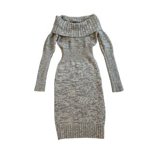 MODA INTERNATIONAL Off Shoulder Knit Dress Long Sleeve Sweater Dress